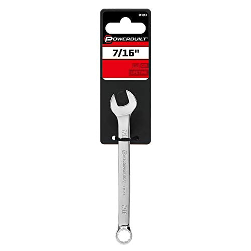 Powerbuilt SAE 7/16-Inch Combination Wrench, 12 Point Double Ended Box and Open End, 15 Degree Offset - 644143 - size: 7/16"