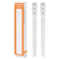 Electrical Outlet Extender Stick - Features USB-A, USB-C and 2 AC Outlets, Extends 22"-34", Rotates 180° Access Hard-to-Reach Outlets, Wall Plug Power Socket Expander Nightstands, Sofa, Desks and More - color: Off White