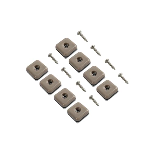 Shepherd Hardware 9240 1-Inch Square Adhesive, Slide Glide Furniture Sliders, 8-Pack, Tan