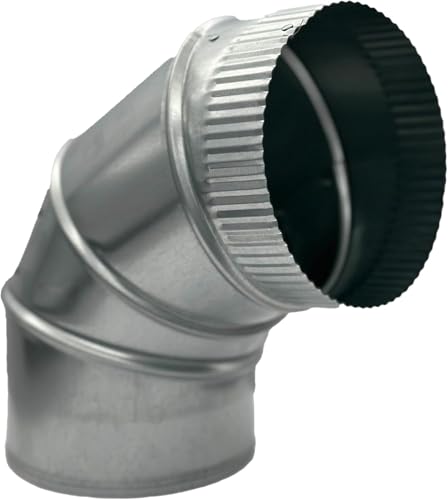 4" Adjustable Duct Elbow 90 Degree HVAC - Galvanized Sheet Metal 28-Gauge Duct Connector - Ideal for Round Tube Air Ventilation & Vent Pipe Ductwork (4 Inch) - size: 4 Inch