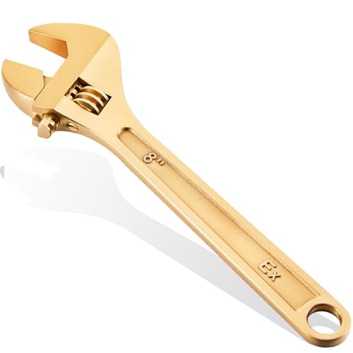 Hicarer 8 Inch Non-Sparking Adjustable Wrench, Aluminum Bronze Tool - size: 8 Inch/ Open Max 24mm