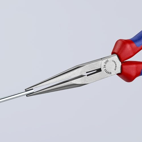 KNIPEX Tools - Long Nose Pliers With Cutter, Multi-Component (2612200), Multi-Colour, 8 inches