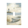 Beach Lighthouse Old Ship Coastal Single Toggle Light Switch Cover Plate - color: Old Boat on Beach, size: 1-Gang Toggle