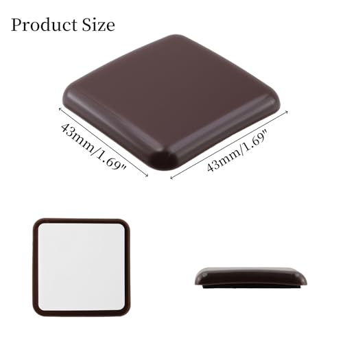 8 PCS Self-Stick Furniture Sliders -2" Brown - color: Square Brown