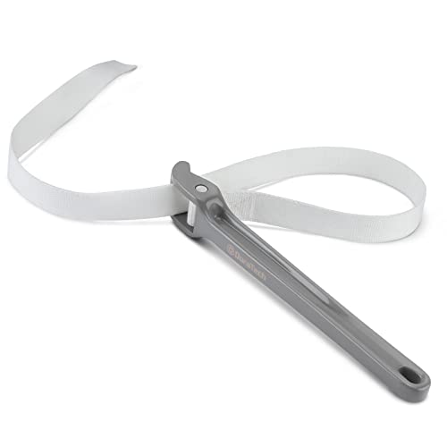 DURATECH Strap Wrench 12" Handle, Adjustable Nylon Strap Pipe Wrenches - color: Grey, size: 12 Inch
