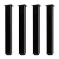 QLLY 16 Inch Square Adjustable Metal Coffee Table Legs, Heavy Duty Furniture Legs with 1” Leveling Feet for Ottoman, Bench, End Table and Sofa Replacement, Set of 4 (Black) - color: Black, size: 16 inch