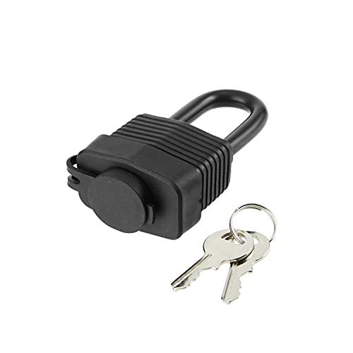 SafiSwords Waterproof Padlocks Keyed Alike for Outdoor use, Covered Heavy Duty Laminated Steel Lock, 1-9/16 Inch. Wide, Long Padlock, Pack of 8