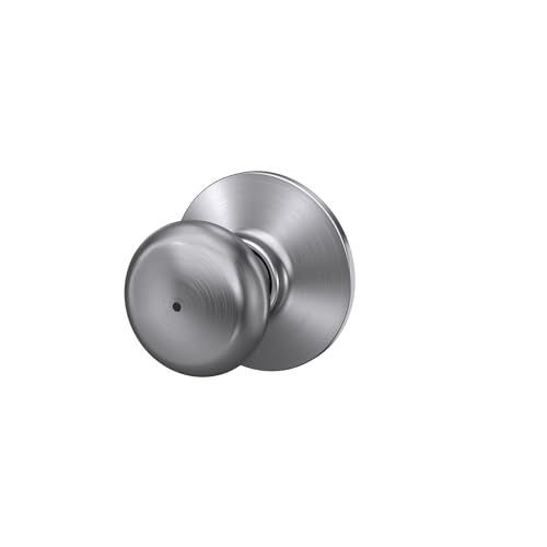Schlage F40 PLY 626 Plymouth Door Knob, Bed & Bath Privacy Lock, Satin Chrome - color: Satin Chrome, size: Standard