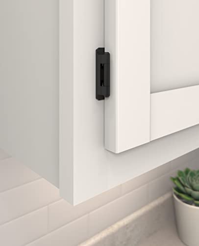 Amerock 1 Pair 3/8" Inset Matte Black Self-Closing Wrap Hinge - color: Matte Black, size: 3/8 Inch (10 mm) Inset
