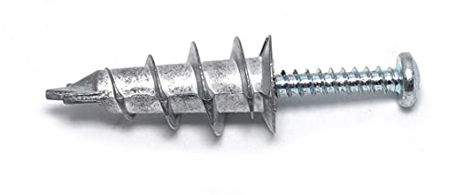 CONFAST Zinc Self-Drilling Drywall/Hollow-Wall Anchor Kit, 100 Pieces (50#8 Anchors+50 Zinc Plated Screws) - size: 50, style: Zinc