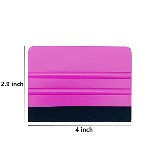 CCyanzi 4inch Vinyl Squeegee Tool Window Film Squeegee Decal Scraper Sign-Making Graphic Wallpaper Application, Felt Edge Protection Prevents Scratches - 10Piece Purple - color: Purple
