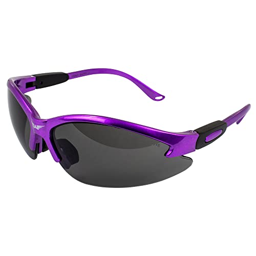 Global Vision Safety Shop Glasses - color: Purple Frame/Smoke Lens