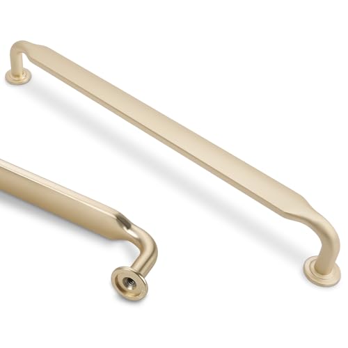 10 Pack 7-1/2 Inch Cabinet Pulls Brushed Brass Kitchen Cabinet Handles Zinc Alloy Drawer Pulls Solid Cabinet Hardware - color: Brushed Brass, size: 7-1/2'' Hole Center(192mm)