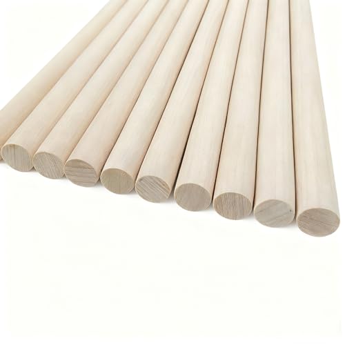 Kang&Chang 1/2 x 16 Inch Birch Dowel Rods, Round Hardwood Sticks, 10 Pack - size: 1/2" x 16" - 10 PCS