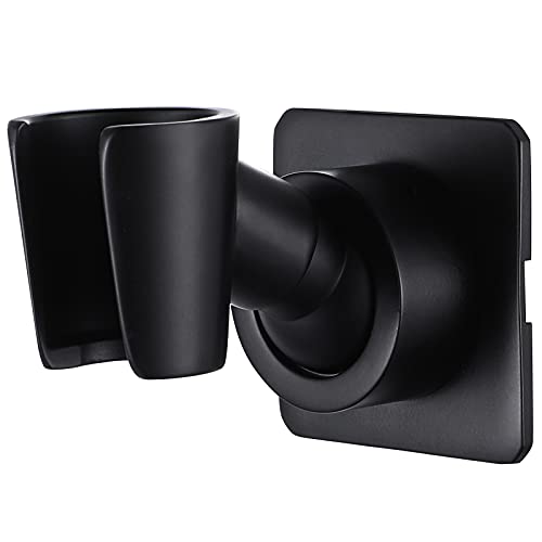 Shower Head Holder All Meta Handheld Shower Wand Bracket Adhesive Shower Wall Mount Holder Brass Shower Spray Holder Black, Glue Installation - color: Black
