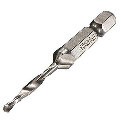6 pcs Combination 1/4 Hex Twist Tap Drill HSS M3-M10 Bit Screw Countersink Hexagonal Handle Metric Taps White Diamond/Titanium Plated