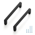 JOY DECOR Matte Black Cabinet Pulls Slim Square Handles 3-3/4 Inch, 10 Pack - size: 3-3/4 Inch Hole Center