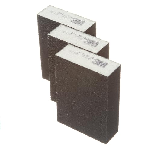 3M Extra Fine/Fine Sanding Sponge, 3-3/4-in x 2-5/8-in x 1-in, 3-Pack