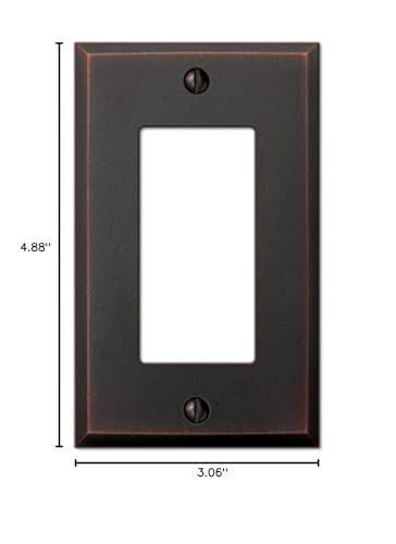 Amerelle Manhattan Single Rocker Cast Metal Wallplate in Aged Bronze - size: 1 Rocker