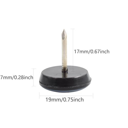 24pcs 3/4" Nail on Furniture Glides Sliders for Wooden Furniture, Furniture Sliders Pads Teflon Furniture Glides Chair Leg Pads Floor Protectors PTFE Moving Furniture Glides - size: 0.75"-24pcs