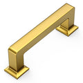 Amerdeco 10 Pack Heavy Duty Solid Zinc Alloy Vibrant Brushed Moderne Brass Cabinet Pulls 3" Hole Centers(76mm) Polished Brass Handles Suitable for Kitchen Bathroom Drawers and Furniture Handles 3818 - color: Vibrant Brushed Moderne Brass, size: 3" Hole Ce