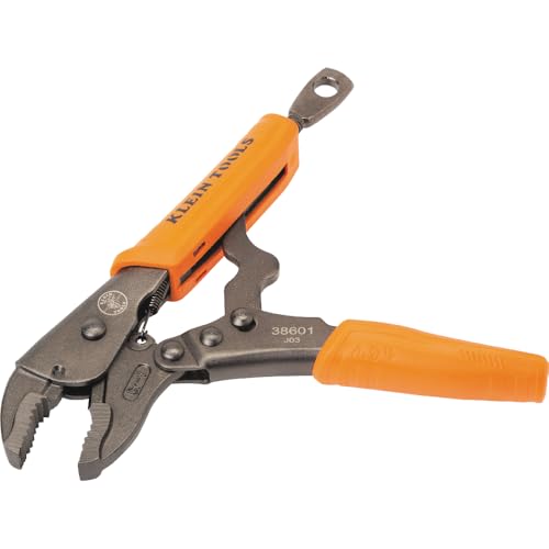 Klein Tools 38601 Curved Jaw Locking Pliers with Quick Release Handles, Intuitive Thumb Knob, High Torque, Mole Grips for Clamping and Gripping, 7-Inch - size: 7-Inch