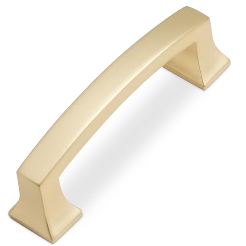 COTYKILEY 10 Pack 3 Inch(76mm) Brushed Brass Cabinet Handles Gold Kitchen Cabinet Pulls Cabinet Door Handles Kitchen Cabinet Hardware Cupboard Drawer Pulls Dresser Handles - color: Brushed Brass, size: 3" Hole Center（76MM）