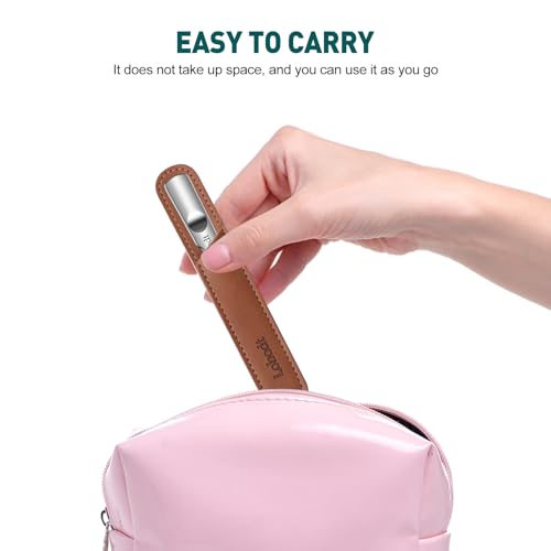 Glass & Stainless Steel Nail File, for Natural Nails, Leather Case