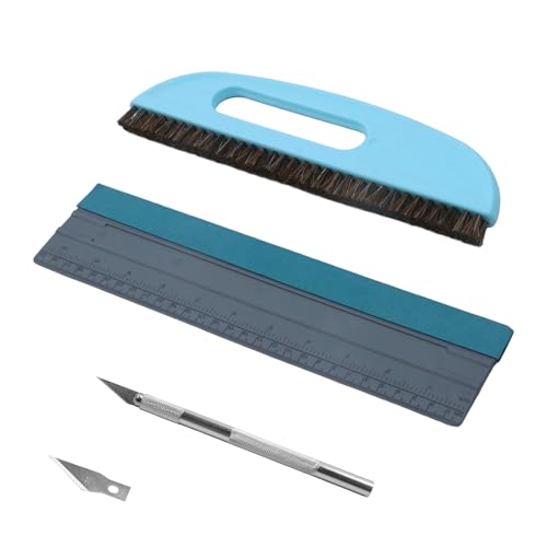 KUMGROT Smoothing Tool Kit Large Wallpaper Scraper with Graduated Measurements for Wallpaper Sticking Replacement, Blue