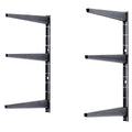 Minimalistic Black Shelf Brackets by Delta Cycle, Set of 6 Fully Adjustable 12-inch Heavy Duty Shelf Brackets, Holds Up to 480 lbs, Modern Shelf Bracket for Wood Shelves - style: 12" Black 3-Tier Heavy Duty Rack