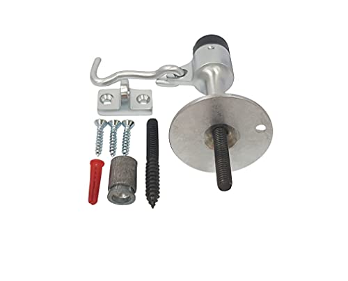 QCAA Solid Brass Door Stop, 4" Height, Satin Chrome, 1 Pack - color: Satin Chrome (4"), size: 1 Pack