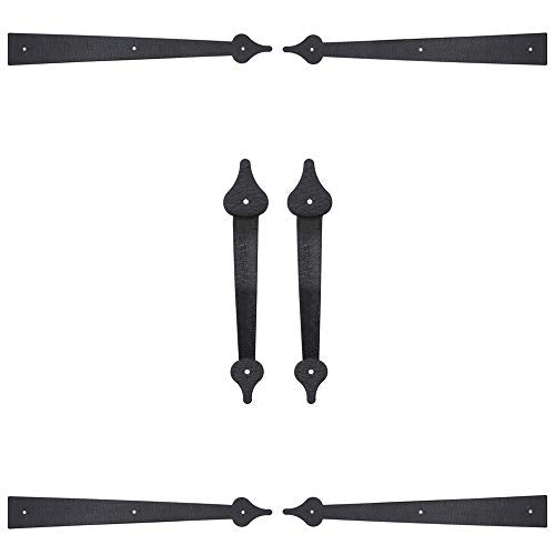WINSOON Decorative Metal Garage Door Hardware Screw in, Black Steel, 1 Set - size: 1 Pack