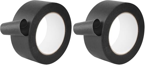 Lichamp Wide Black Painters Tape 2 inch, 1pc Medium Adhesive Black Masking Tape, 1.95 inches x 55 Yards (Pack of 2) - size: 2 inches (Pack of 2)