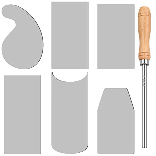 Therwen Card Scraper Burnisher, Cabinet Scraper Set for Woodworking,Silver - color: Silver