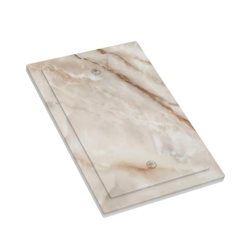 Beige Marble Pattern Light Switch Cover Modern Wall Plate Decorative Single Blank Switch Plates Electrical Outlet Faceplate for Bathroom Kitchen Bedroom 5" x 3" - size: Single Blank