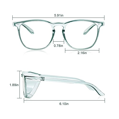 SQIMZAR Safety Glasses Goggles For Women Nurses Protective Eyewear,Anti Fog Safety Goggles - color: Dark Green