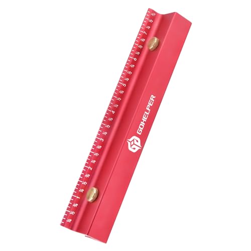 8 Inch Removable Carpenter Framing Square Fence with Edge Marking Ruler, Anodized Solid Aluminum Alloy Body & Brass Knobsn for Woodworking Measuring Ruler Stops Fences