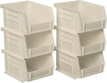 Akro-Mils 30210 AkroBins Plastic Storage Bins, 5"x4"x3", Stone, 6-Pack - color: Stone, size: 6 Pack
