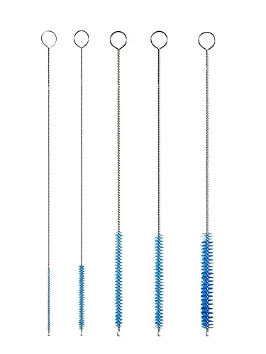 10" Extra Long Tube Brush Set - Small 5 Pack - Blue - color: Blue, size: Small 5 Pack (2mm 3mm 4mm 5mm 6mm)