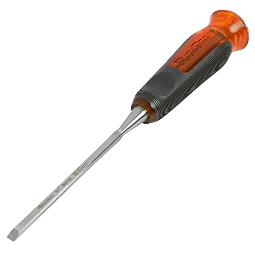 Buck Bros. 74811 1/4-Inch Wood Chisel, Full Tang Wood Carving Tools, Woodworking Tools for Carpentry, Trim Work, and DIY Projects, Hardened Steel Blade, Beveled Edge, Durable Non-Slip Handle - size: 1/4-Inch