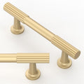 10 Pack Brushed Gold Cabinet Pulls 3 Inch(76mm) Kitchen Cabinet Handles Solid Zinc Alloy Cabinet Hardware Drawer Pulls - color: Brushed Gold, size: 3" Hole Center
