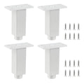 Geesatis Furniture Legs,Adjustable Square Rectangular Replacement Feet - color: White, size: 3inch