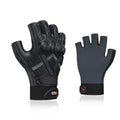 Vgo... NGG X1 Seamless Utility Gloves, Half Finger Mechanic Synthetic Leather Gloves,Knuckle Impacted Work Gloves - color: Black-heavy Duty, size: Large(1 Pair)