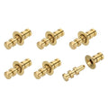 uxcell 6Pcs Table Leaf Dowel Pin, 8x15x29mm Brass Table Top Leaf Alignment Pins Desk Bolt Sleeve Connectors for Furniture Cabinet Wooden Box, Gold Tone - size: 8x15x29mm