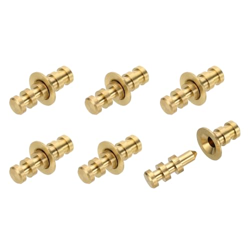 uxcell 6Pcs Table Leaf Dowel Pin, 8x15x29mm Brass Table Top Leaf Alignment Pins Desk Bolt Sleeve Connectors for Furniture Cabinet Wooden Box, Gold Tone - size: 8x15x29mm