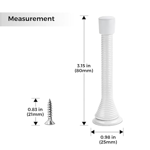 Ravinte Door Stoppers, 12 Pack White Spring Door Stops with Rubber Bumper - color: White