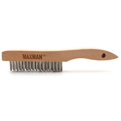 MAXMAN Wire Brush 2Pcs, 10" Stainless Steel Bristles, Rust & Paint Remover - style: 2Pcs Stainless Steel Brushes