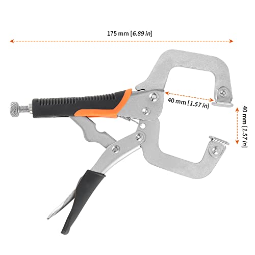 HOZEON 3 PCS 6 Inch C Clamp Locking Pliers, Heavy Duty Welding C Clamp Pliers with Swivel Pads, Vise Grip Locking Pliers Face Clamps for Woodworking, Welding, Building - size: 3 PCS 6 In