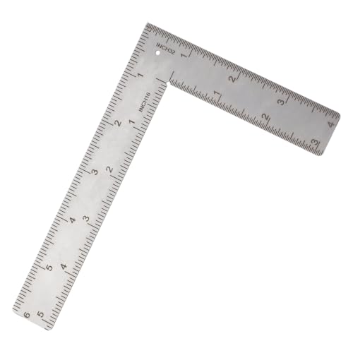 L Shaped Ruler Measuring Tool 6x4 Inch Framing Square Stainless Steel 90 Degree Right Angle Rulers for Engineer Carpenter Woodworker Mini Measuring Tool (Sliver)