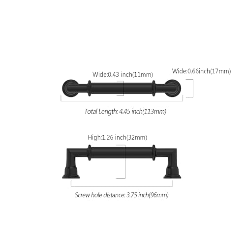 Asidrama 10 Pack 3.75 Inch(96mm) Matte Black Kitchen Cabinet Handles, Cabinet Pulls Kitchen Cabinet Hardware for Cupboard Drawer Pulls 2281 - color: Matte Black, size: 3.75" Hole Center